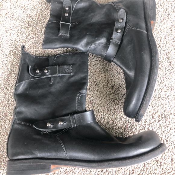 rag & bone Shoes - rag & bone Black Moto Boot | Size 40/US 10
